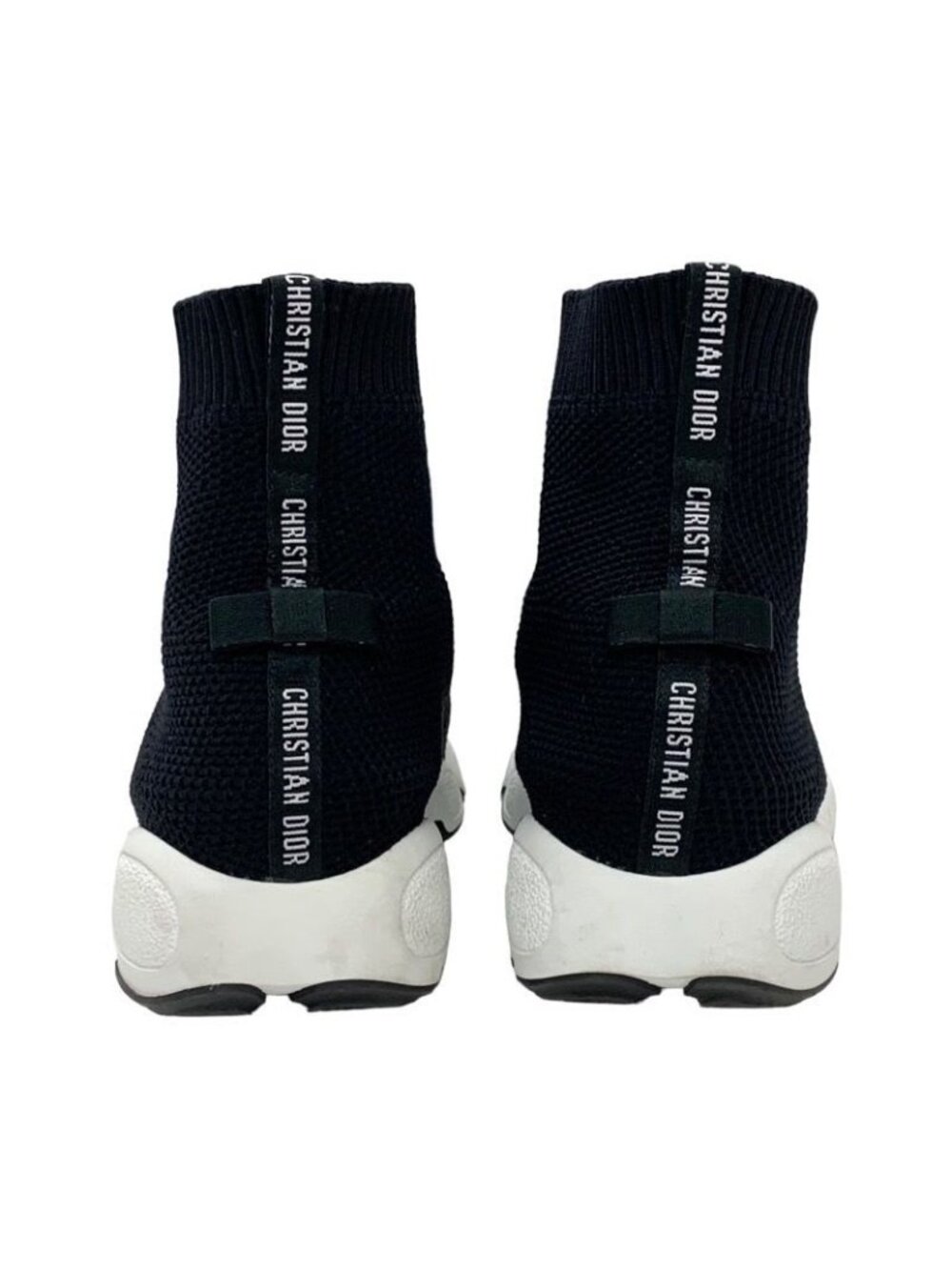 Christian Dior Sneakers Socks Shoes Logo Fabric Black - Picture 6 of 11